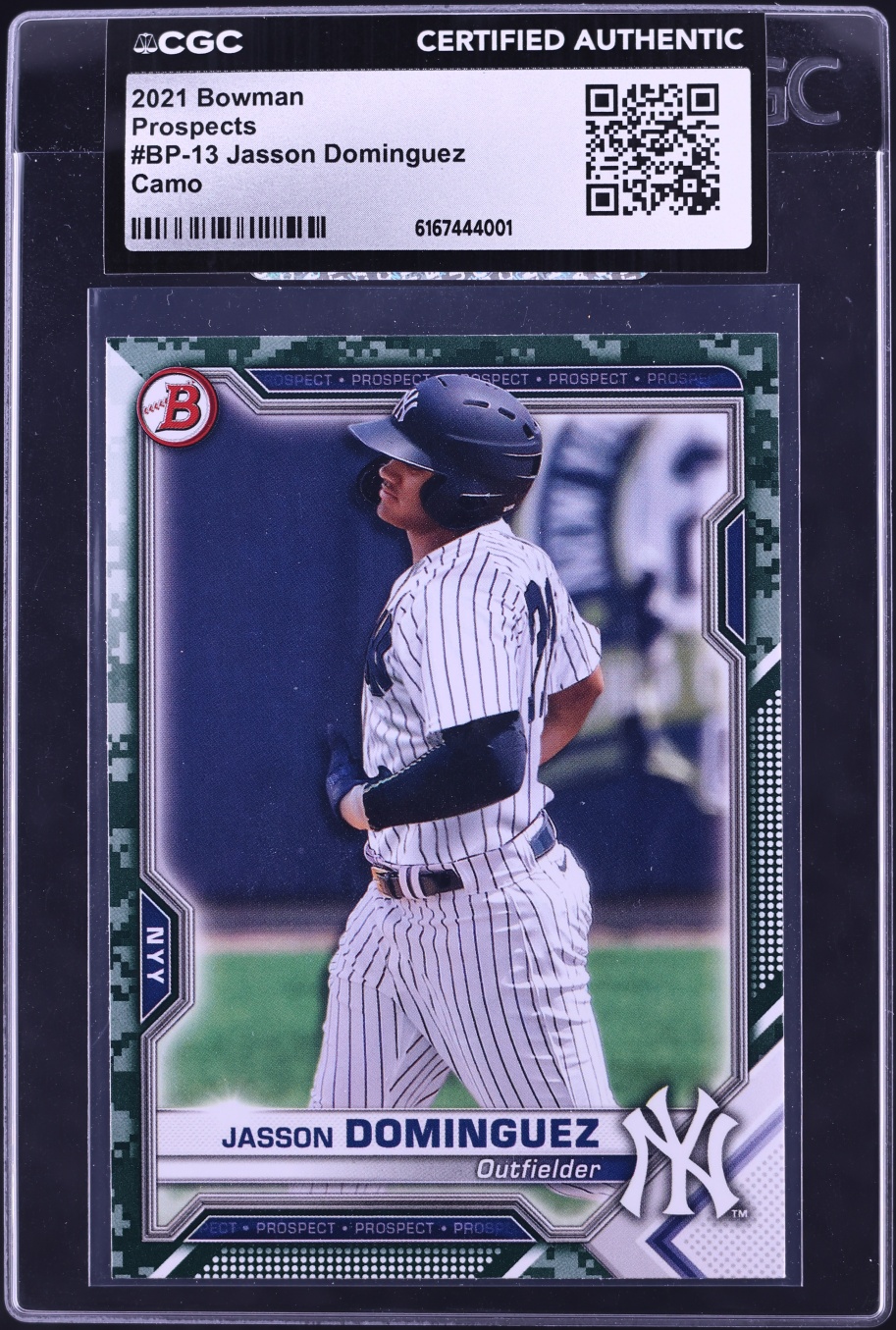 2021 Bowman Camo Jasson Dominguez PROSPECT #BP-13 CGC AUTH