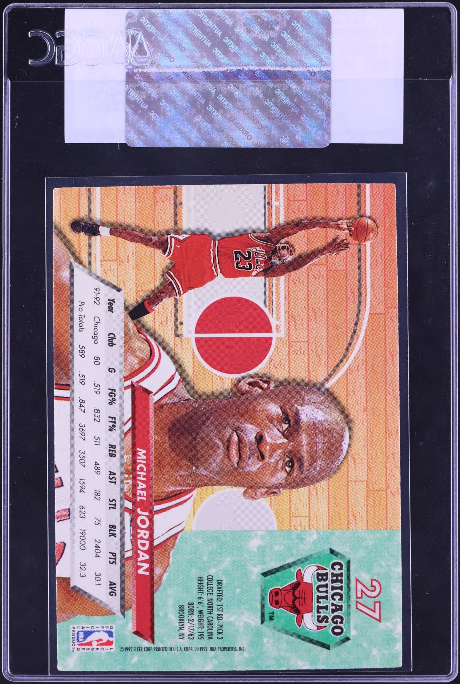 1992 Ultra Basketball Michael Jordan #27 CGC AUTH