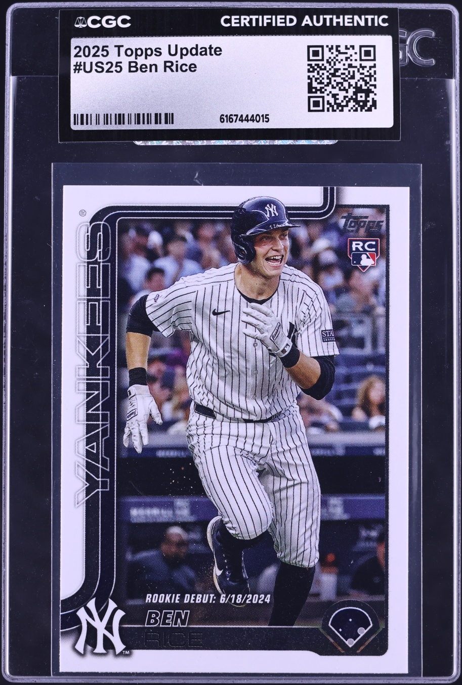 2025 Topps Update Ben Rice ROOKIE #US25 CGC AUTH