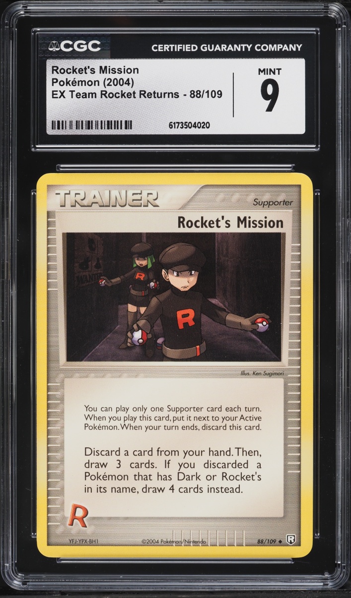 2004 Pokemon EX Team Rocket Returns Rocket's Mission #88 CGC 9 MINT