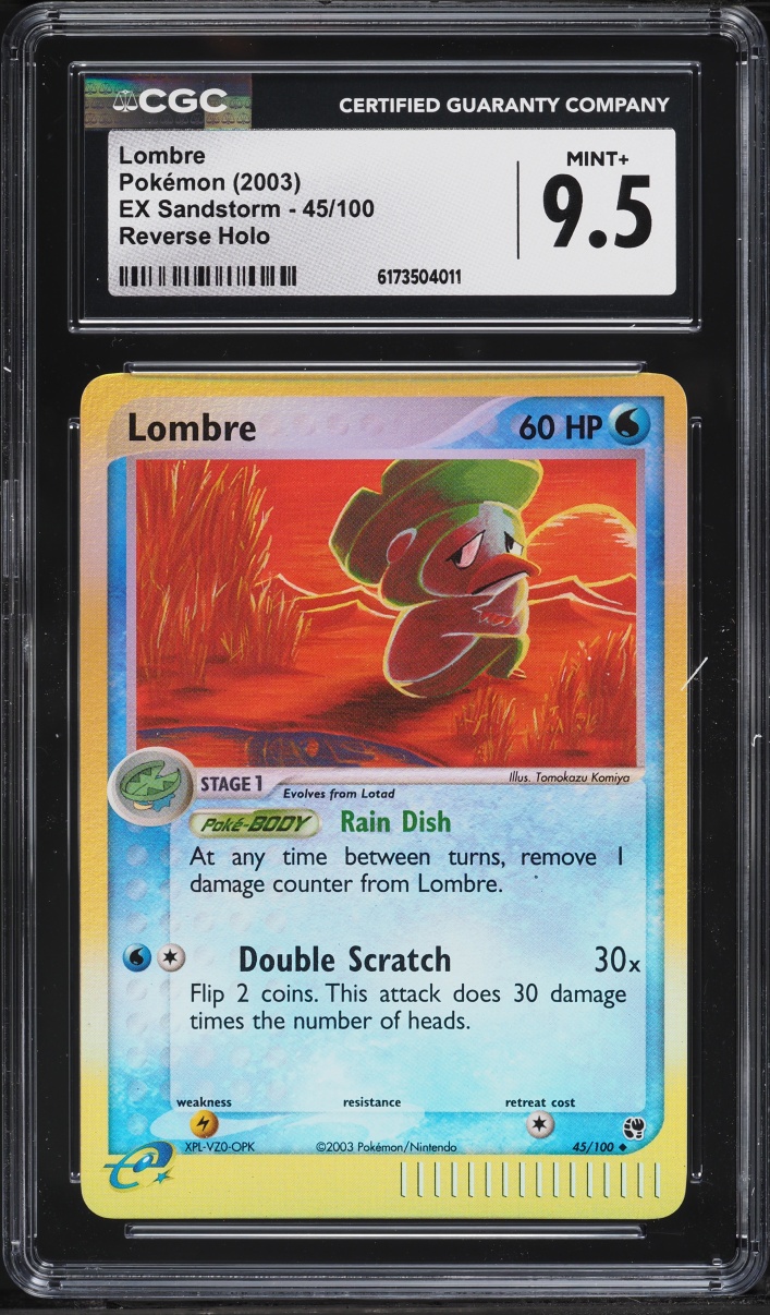 2003 Pokemon EX Sandstorm Reverse Holo Lombre #45 CGC 9.5 MINT+