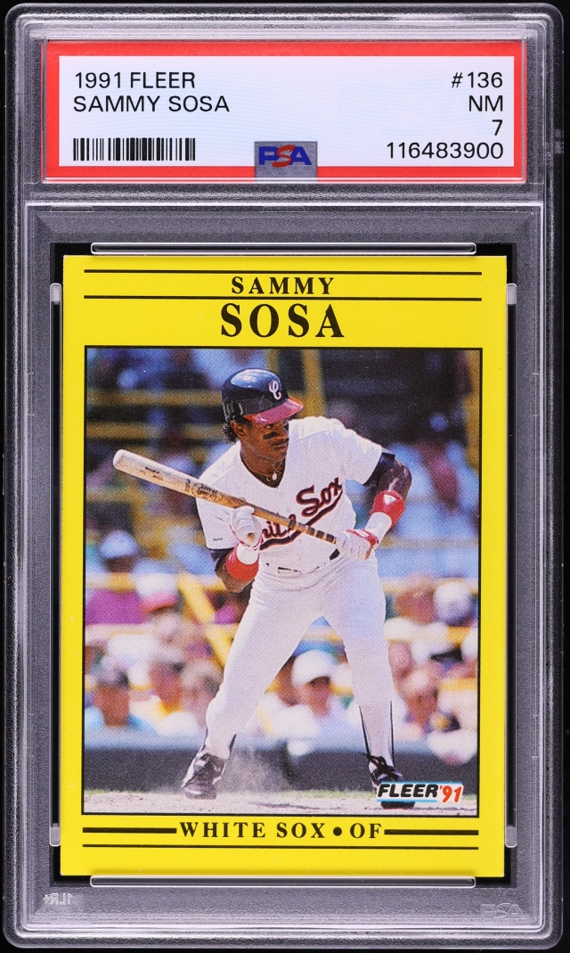 1991 Fleer Sammy Sosa #136 PSA 7 NRMT