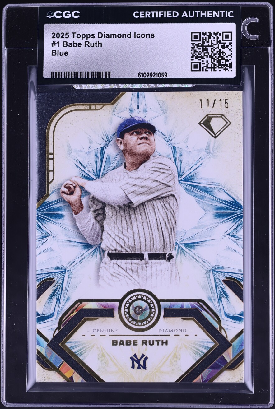 2025 Topps Diamond Icons Blue Babe Ruth /15 #1 CGC AUTH on Fanatics Collect