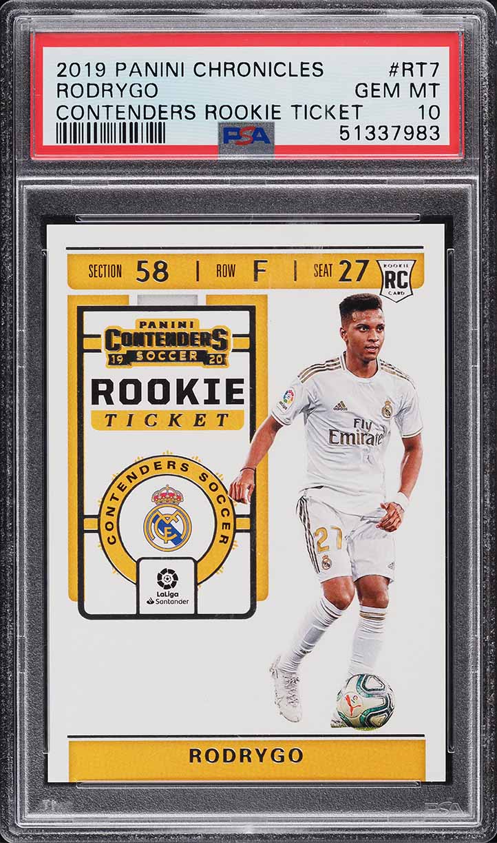 2019 Panini Chronicles Contenders Ticket Rodrygo ROOKIE #RT7 PSA 10 GEM MINT