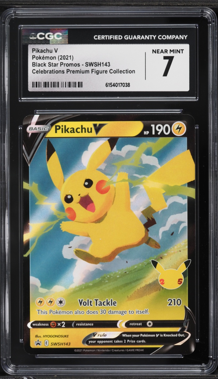 2021 Pokemon SWSH Promo Celebrations Premium Collection Alt Art Pikachu V #SWSH143 CGC 7 NRMT
