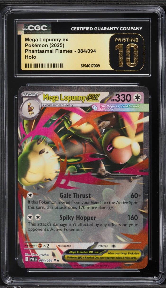2025 Pokemon Mega Evolution Phantasmal Flames Holo Mega Lopunny EX #84 CGC 10 PRISTINE