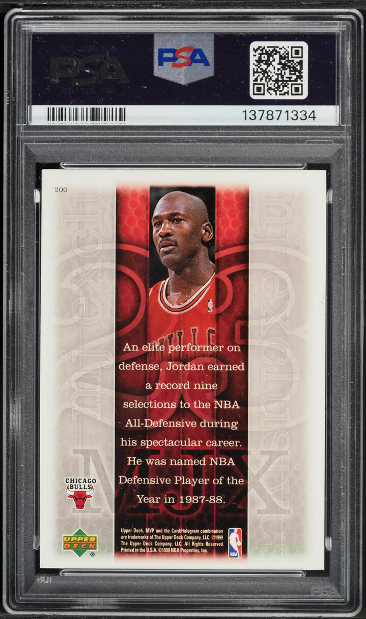 1999 Upper Deck MVP MJ Exclusives Michael Jordan #200 PSA 4 VGEX