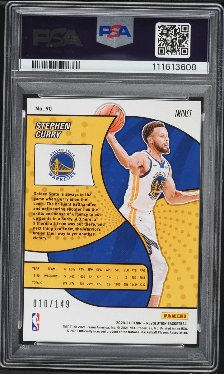 2020 Panini Revolution Impact Stephen Curry /149 #90 PSA 9 MINT