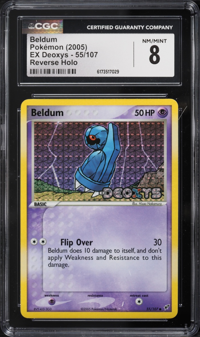 2005 Pokemon EX Deoxys Reverse Holo Beldum #55 CGC 8 NM-MT