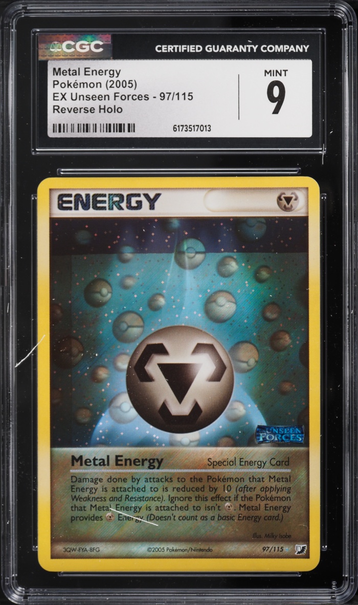 2005 Pokemon EX Unseen Forces Reverse Holo Metal Energy #97 CGC 9 MINT