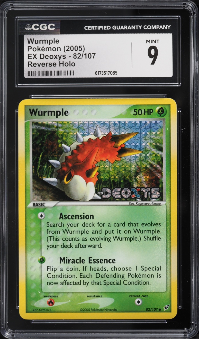 2005 Pokemon EX Deoxys Reverse Holo Wurmple #82 CGC 9 MINT