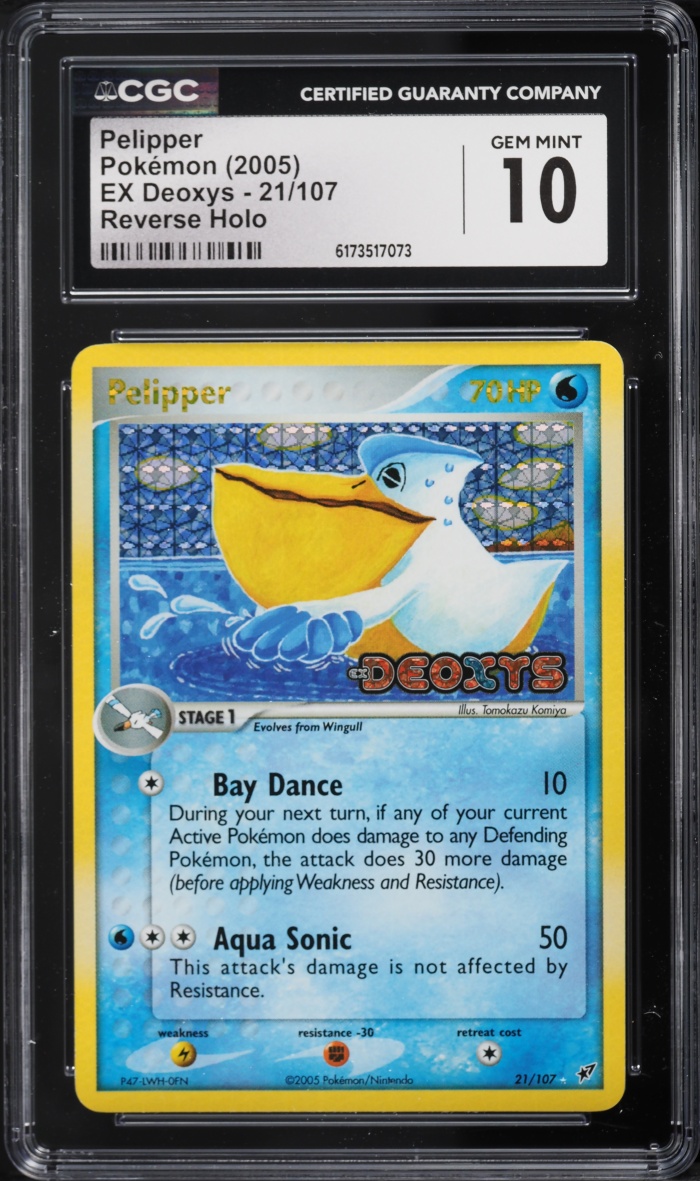2005 Pokemon EX Deoxys Reverse Holo Pelipper #21 CGC 10 GEM MINT