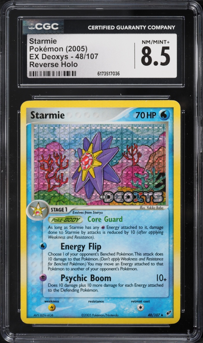 2005 Pokemon EX Deoxys Reverse Holo Starmie #48 CGC 8.5 NM-MT+