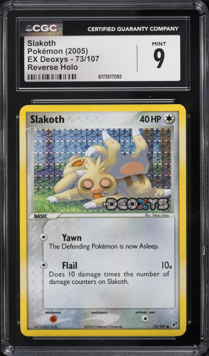 2005 Pokemon EX Deoxys Reverse Holo Slakoth #73 CGC 9 MINT