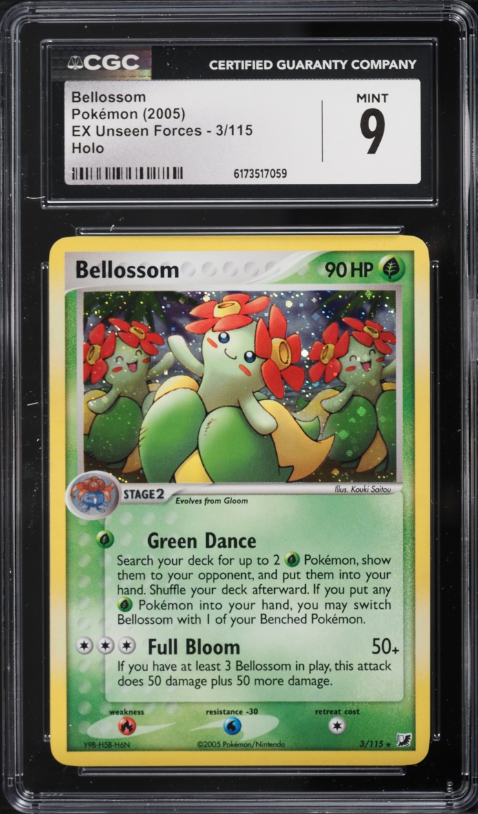 2005 Pokemon EX Unseen Forces Holo Bellossom #3 CGC 9 MINT