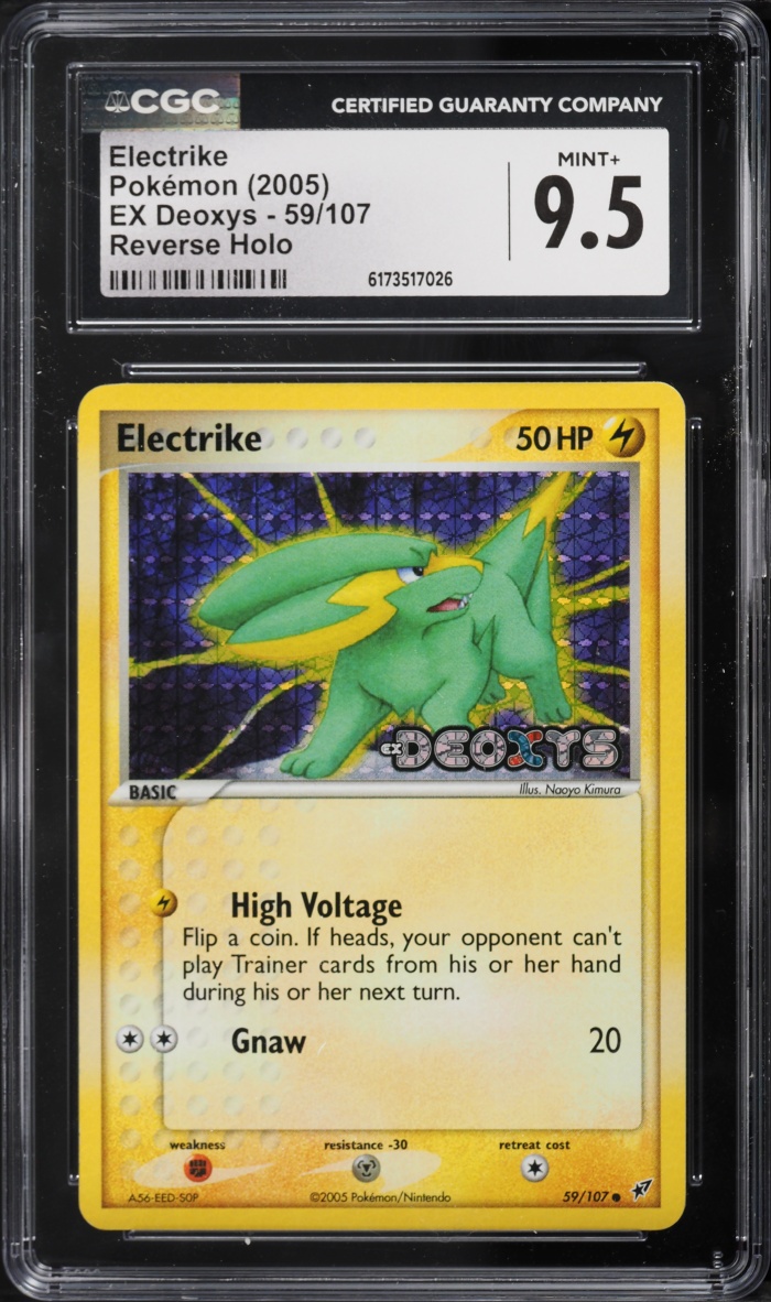 2005 Pokemon EX Deoxys Reverse Holo Electrike #59 CGC 9.5 MINT+