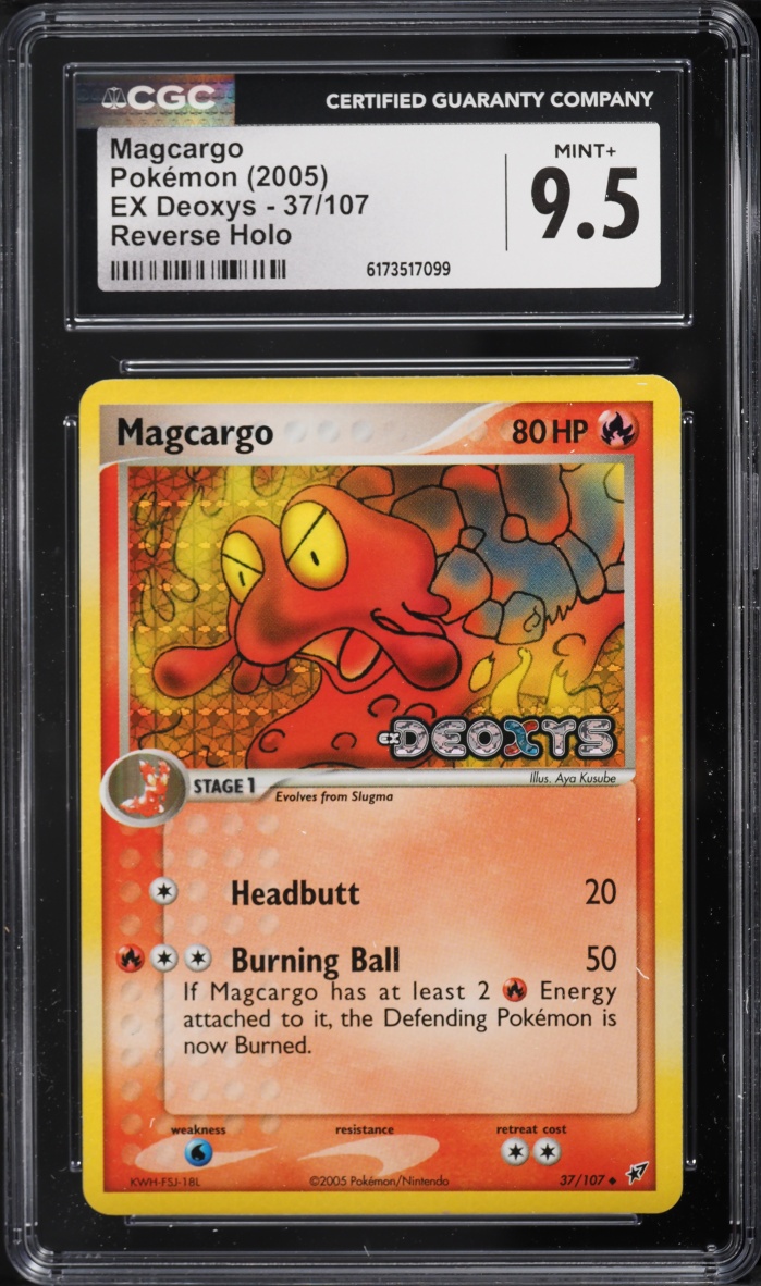 2005 Pokemon EX Deoxys Reverse Holo Magcargo #37 CGC 9.5 MINT+