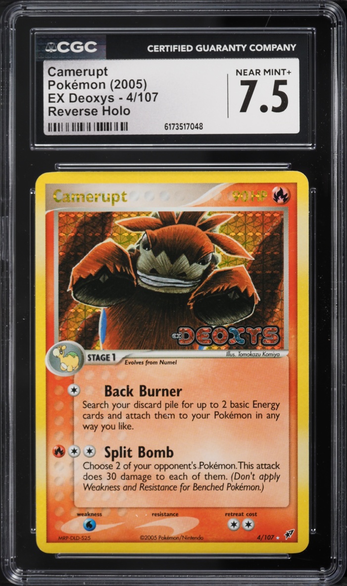 2005 Pokemon EX Deoxys Reverse Holo Camerupt #4 CGC 7.5 NRMT+