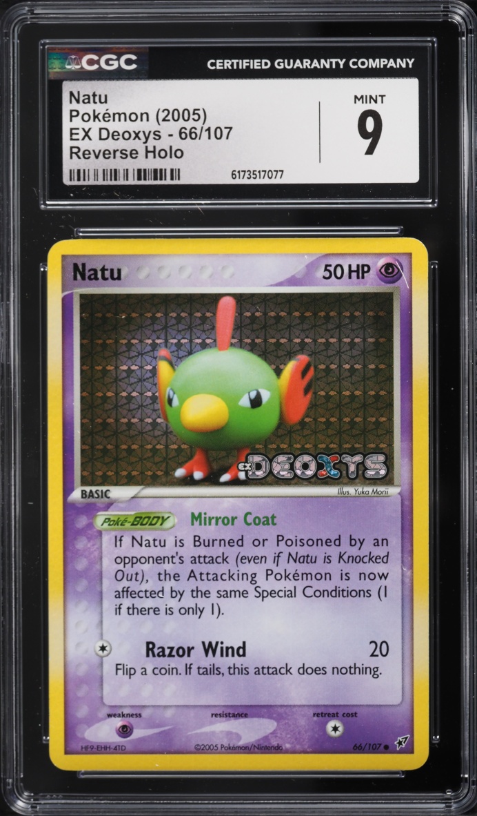 2005 Pokemon EX Deoxys Reverse Holo Natu #66 CGC 9 MINT