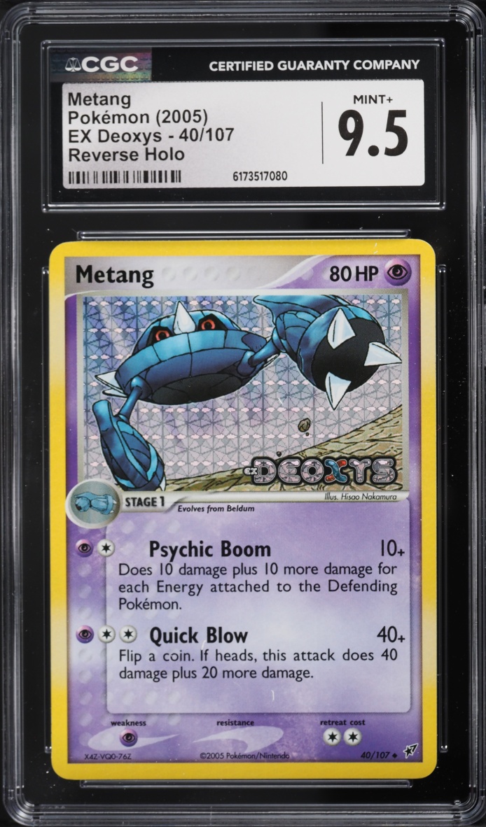 2005 Pokemon EX Deoxys Reverse Holo Metang #40 CGC 9.5 MINT+