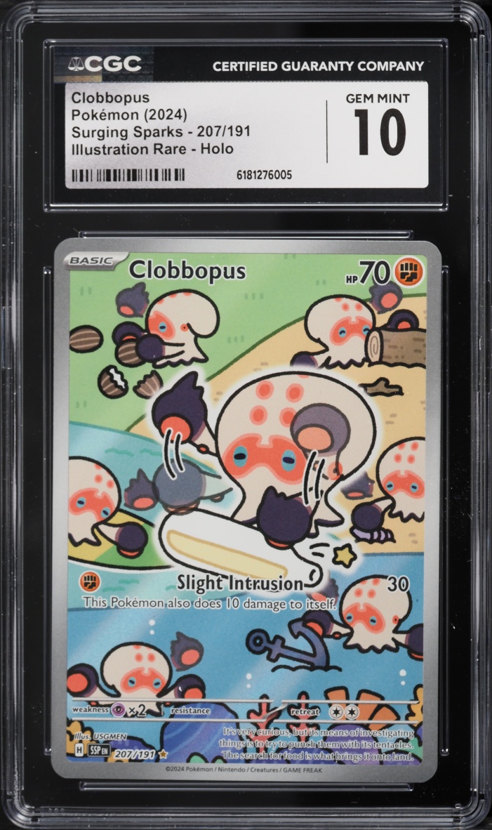 2024 Pokemon Scarlet & Violet Surging Sparks IR Clobbopus #207 CGC 10 GEM MINT
