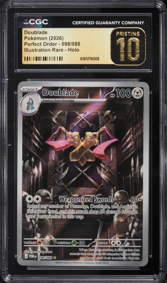 2026 Pokemon Mega Evolution Perfect Order IR Doublade #98 CGC 10 PRISTINE