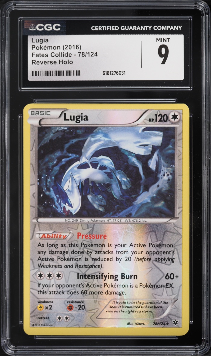 2016 Pokemon XY Fates Collide Reverse Holo Lugia #78 CGC 9 MINT