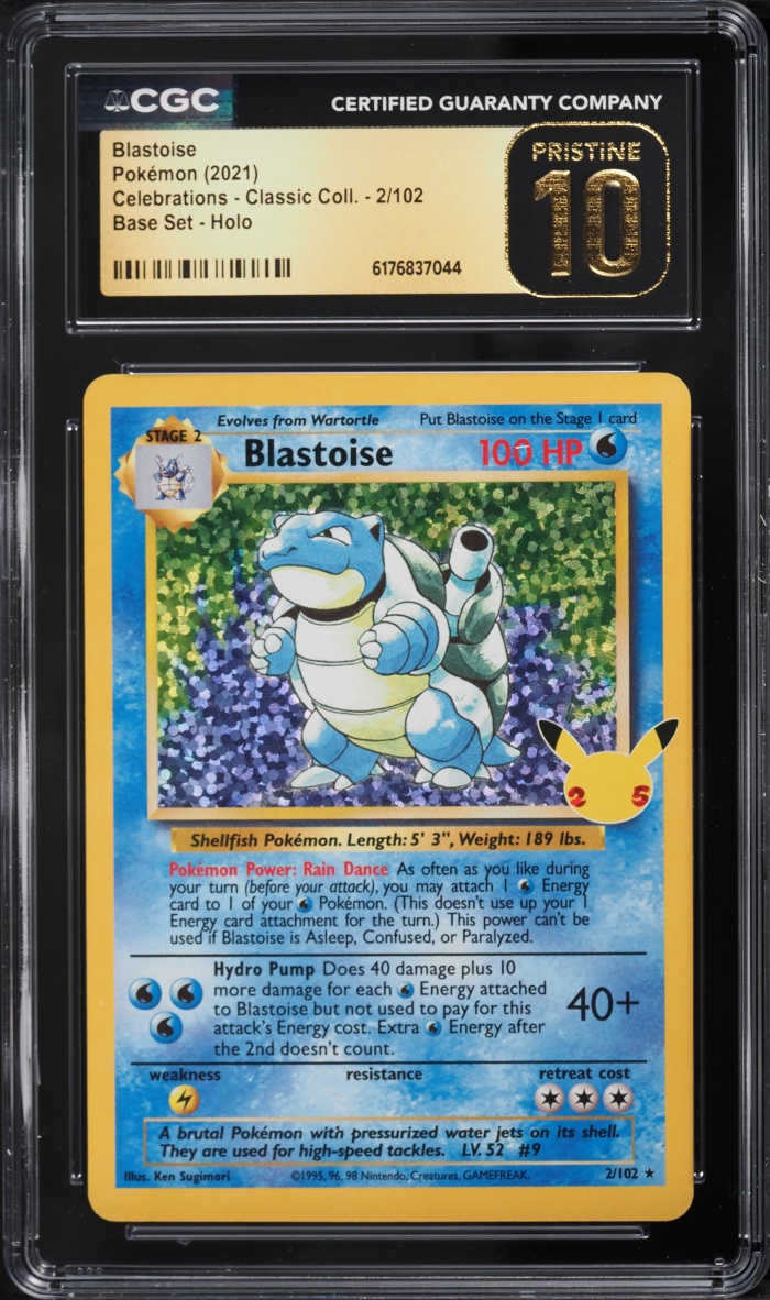 2021 Pokemon Sword & Shield Celebrations Classic Collection Holo Blastoise #2 CGC 10 PRISTINE