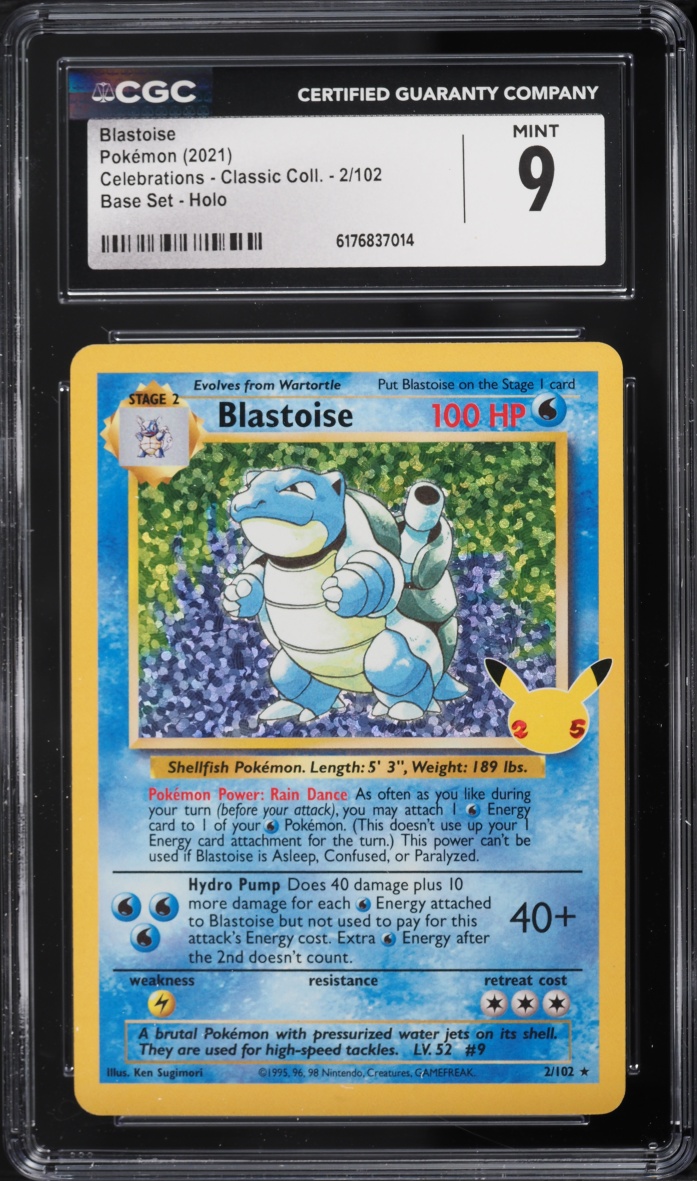 2021 Pokemon Sword & Shield Celebrations Classic Collection Holo Blastoise #2 CGC 9 MINT