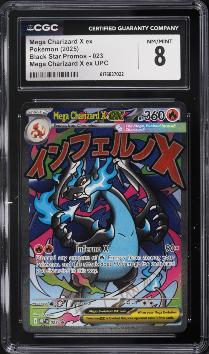 2025 Pokemon Mega Evolution Promo Ultra Premium Full Art Mega Charizard X Ex #23 CGC 8 NM-MT