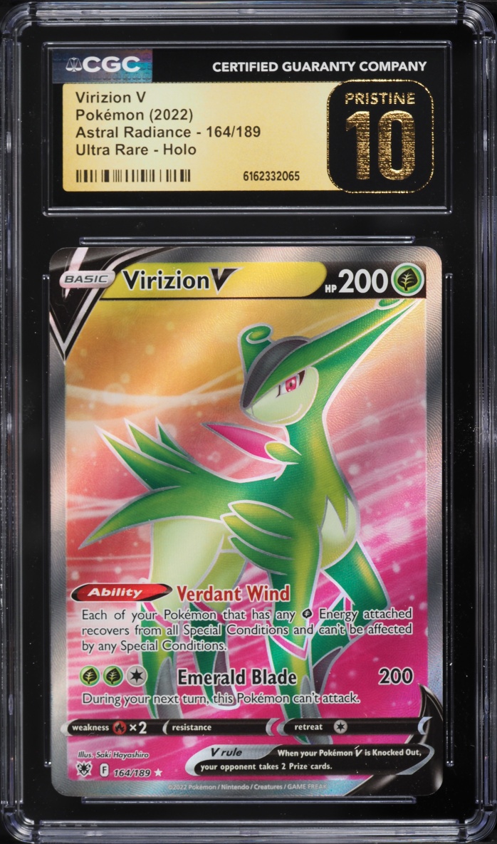 2022 Pokemon Sword & Shield Astral Radiance Full Art Virizion V #164 CGC 10 PRISTINE