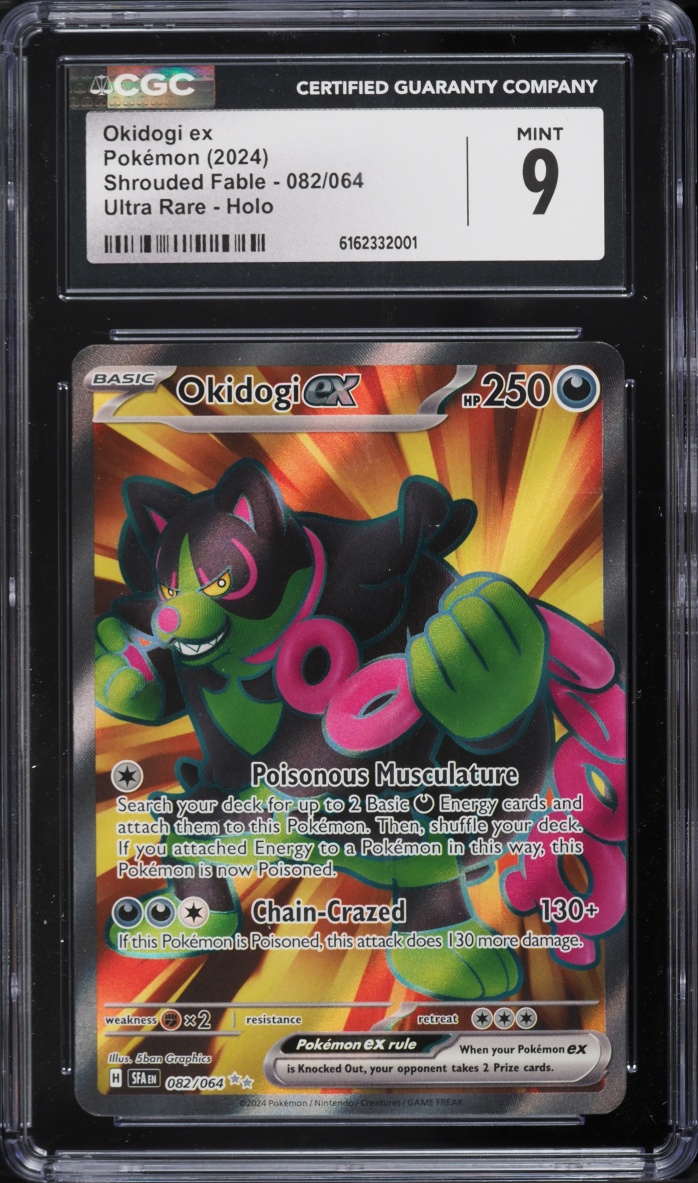 2024 Pokemon Scarlet & Violet Shrouded Fable Full Art Okidogi ex #82 CGC 9 MINT