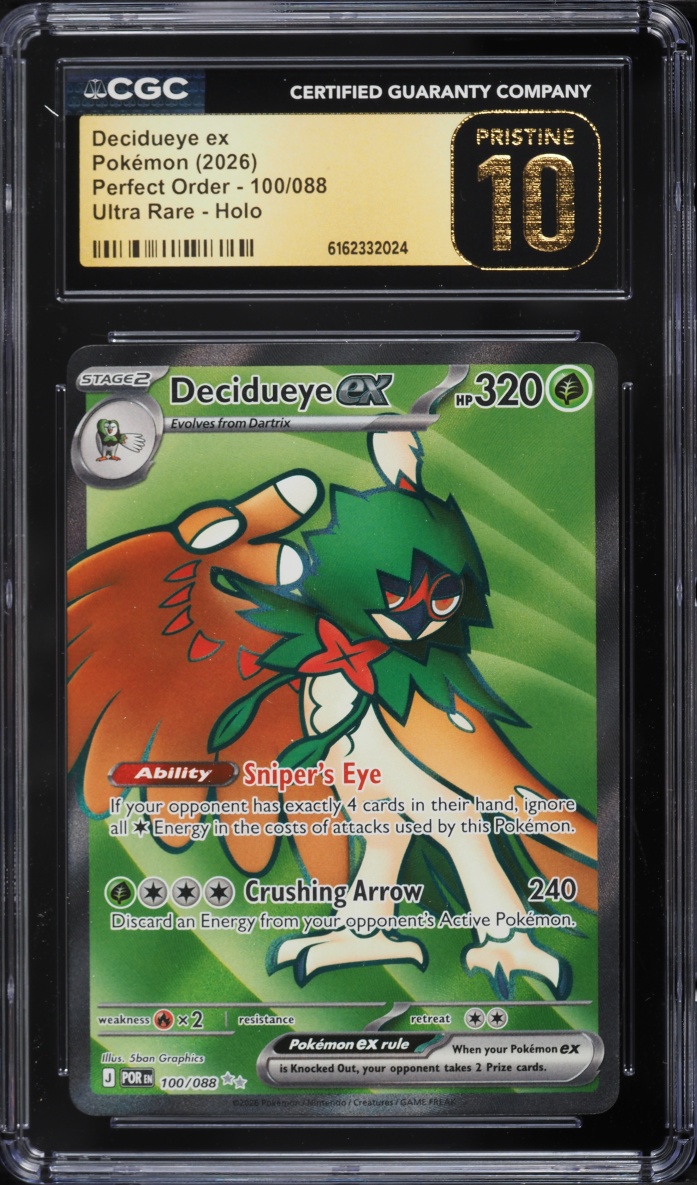 2026 Pokemon Mega Evolution Perfect Order Full Art Decidueye ex #100 CGC 10 PRISTINE