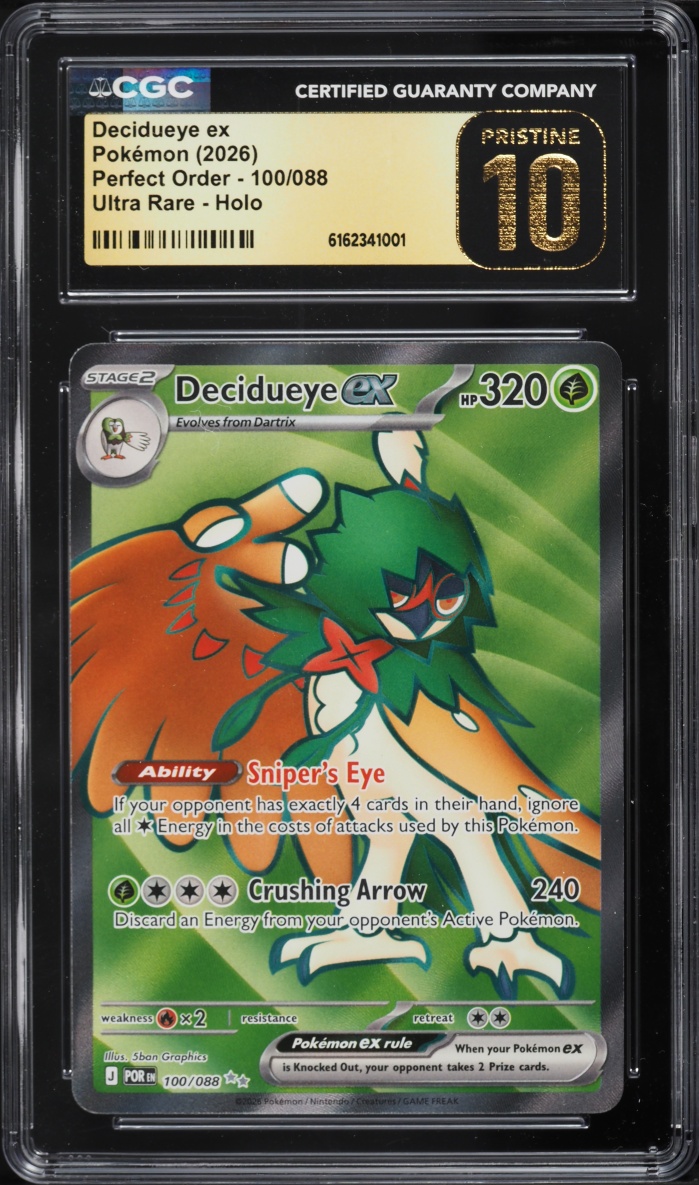 2026 Pokemon Mega Evolution Perfect Order Full Art Decidueye Ex #100 CGC 10 PRISTINE
