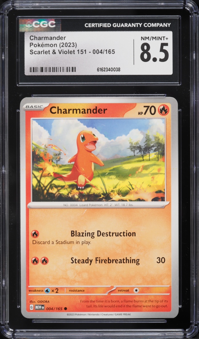 2023 Pokemon Scarlet & Violet 151 Charmander #004 CGC 8.5 NM-MT+