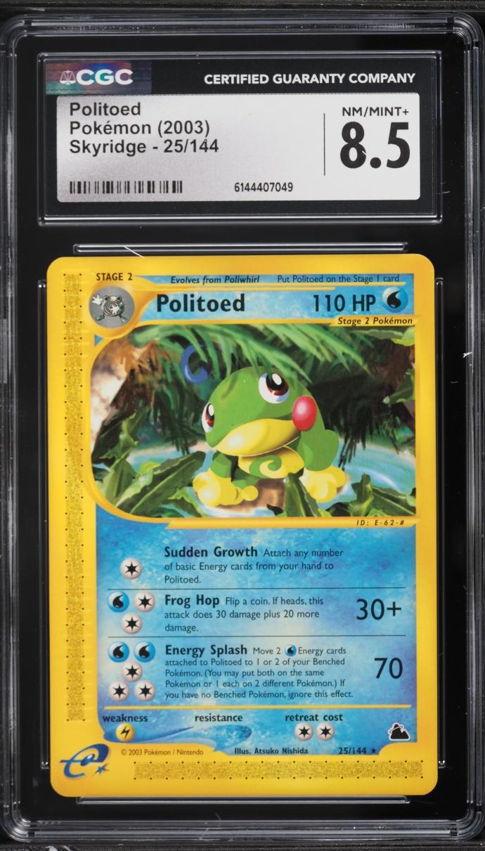 2003 Pokemon Skyridge Politoed #25 CGC 8.5 NM-MT+