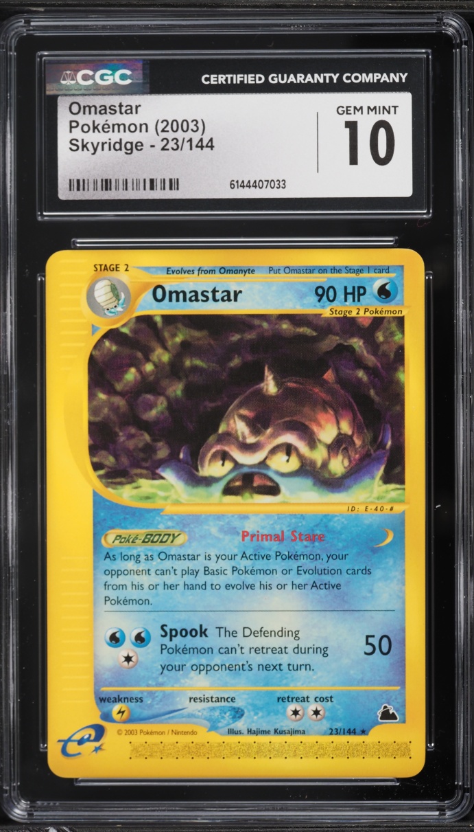 2003 Pokemon Skyridge Omastar #23 CGC 10 GEM MINT