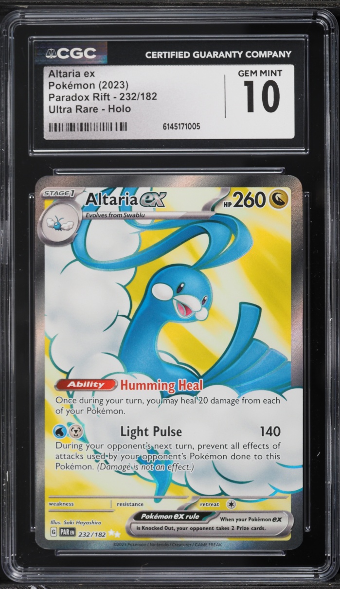2023 Pokemon Scarlet & Violet Paradox Rift Full Art Altaria ex #232 CGC 10 GEM MINT