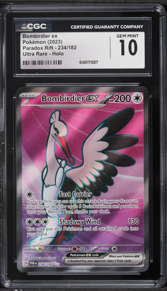 2023 Pokemon Scarlet & Violet Paradox Rift Full Art Bombirdier ex #234 CGC 10 GEM MINT