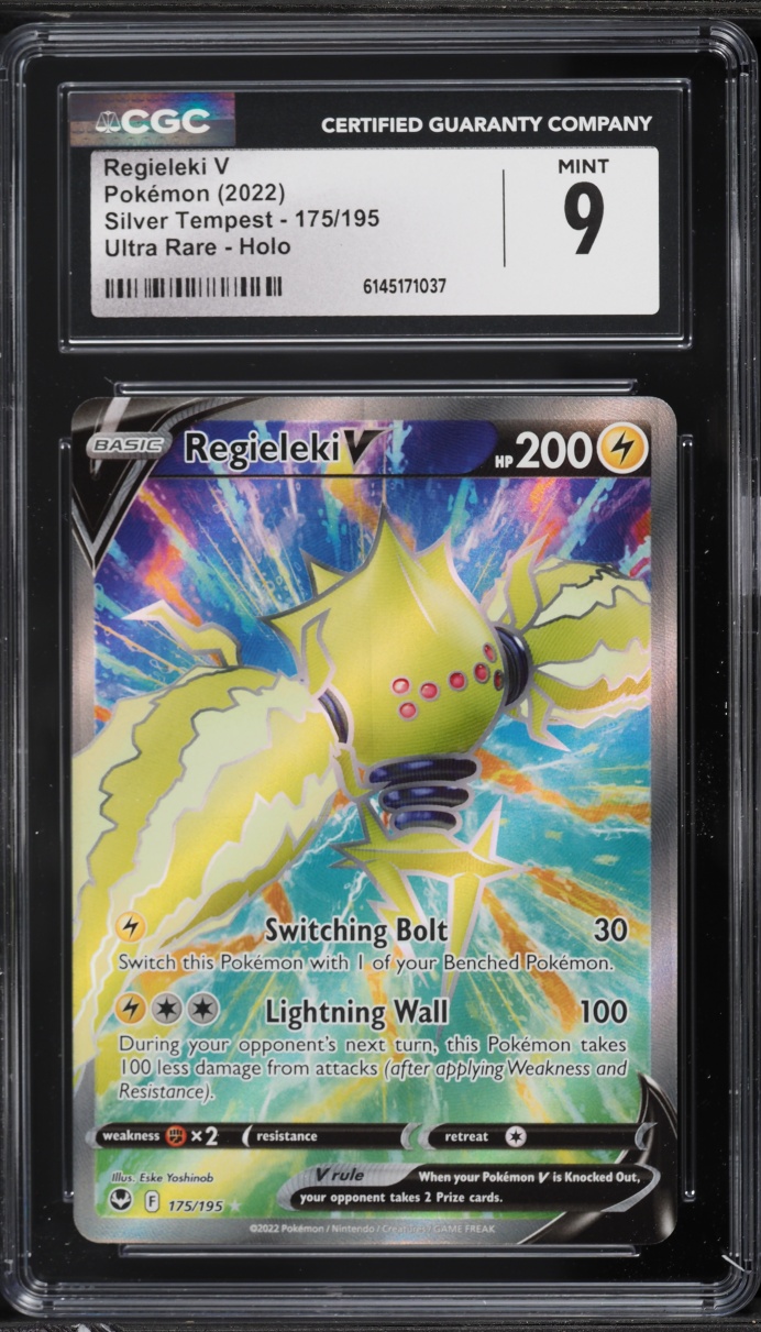 2022 Pokemon Sword & Shield Silver Tempest Full Art Regieleki V #175 CGC 9 MINT