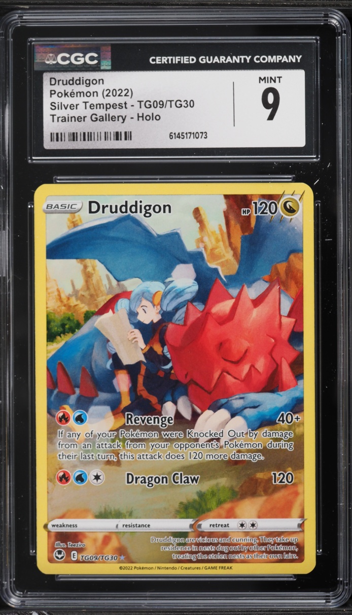 2022 Pokemon Sword & Shield Silver Tempest Trainer Gallery CHR Druddigon #TG09 CGC 9 MINT
