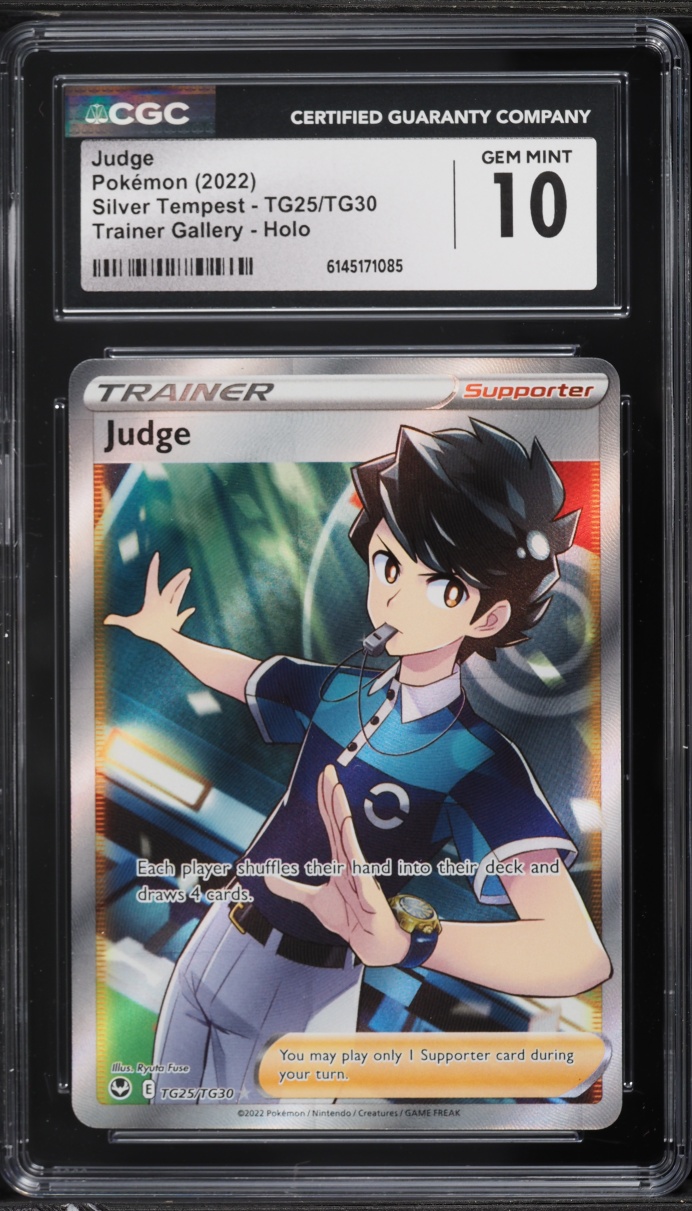 2022 Pokemon Sword & Shield Silver Tempest Full Art Judge #TG25 CGC 10 GEM MINT