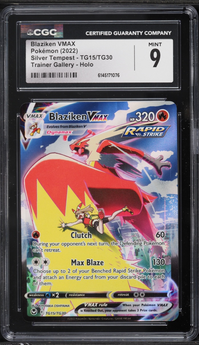 2022 Pokemon Sword & Shield Silver Tempest CHR Blaziken VMAX #TG15 CGC 9 MINT