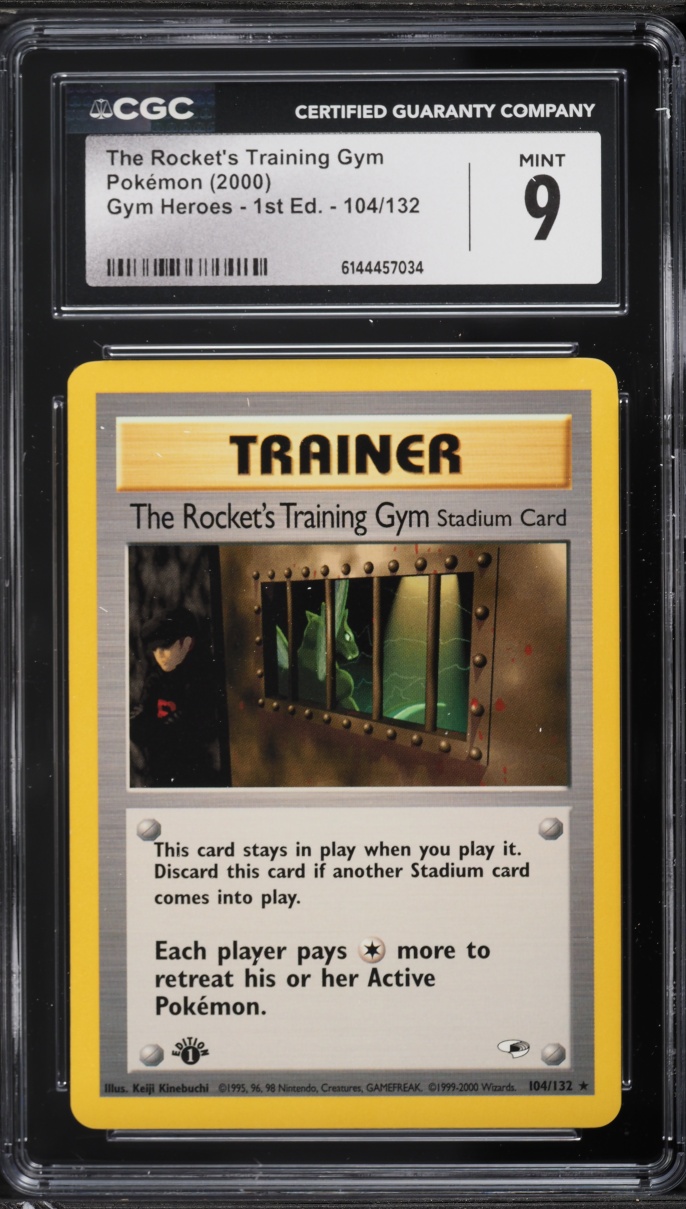 2000 Pokemon Gym Heroes 1st Edition The Rocket's Training Gym #104 CGC 9 MINT