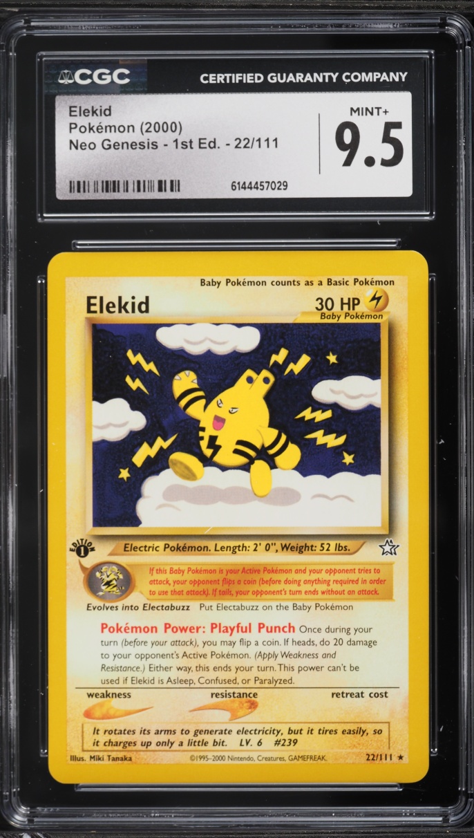 2000 Pokemon Neo Genesis 1st Edition Elekid #22 CGC 9.5 MINT+
