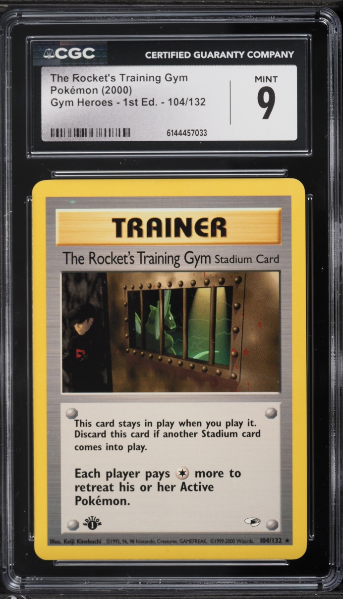 2000 Pokemon Gym Heroes 1st Edition The Rocket's Training Gym #104 CGC 9 MINT