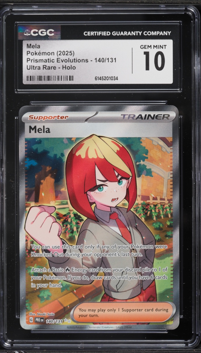 2025 Pokemon Scarlet & Violet Prismatic Evolutions Full Art Mela #140 CGC 10 GEM MINT