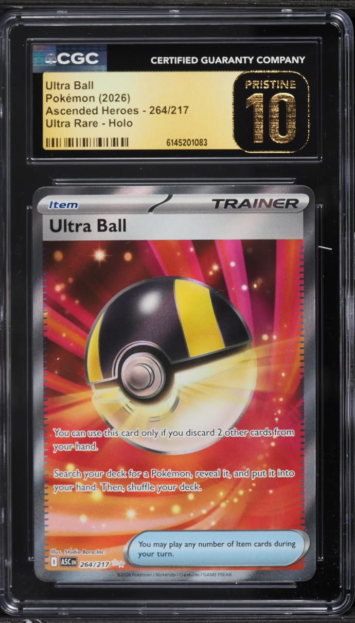 2026 Pokemon Mega Evolution Ascended Heroes Full Art Ultra Ball #264 CGC 10 PRISTINE
