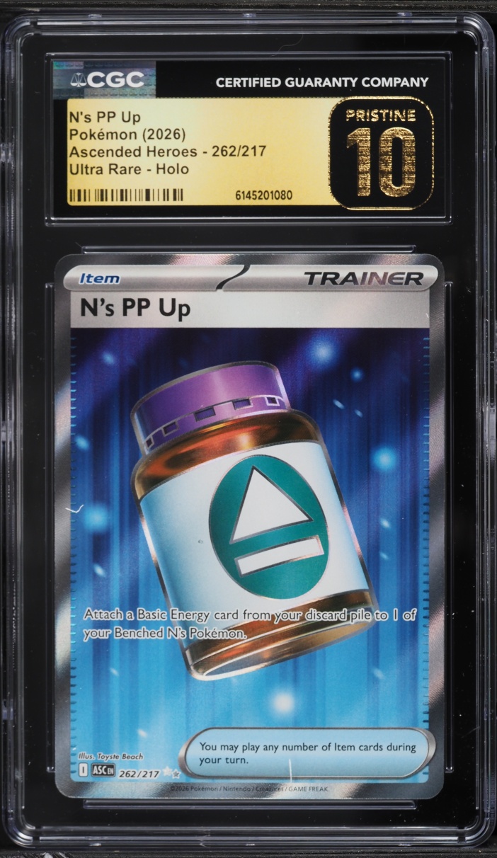 2026 Pokemon Mega Evolution Ascended Heroes Full Art N's PP Up #262 CGC 10 PRISTINE