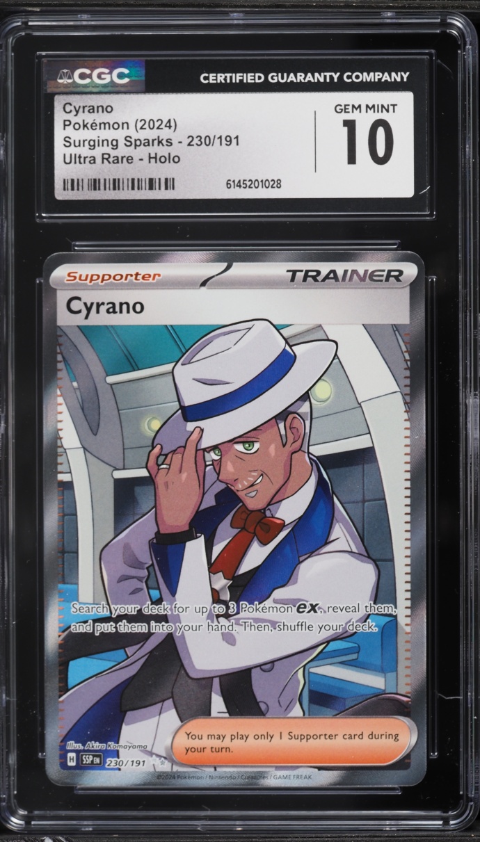 2024 Pokemon Scarlet & Violet Surging Sparks Full Art Cyrano #230 CGC 10 GEM MINT